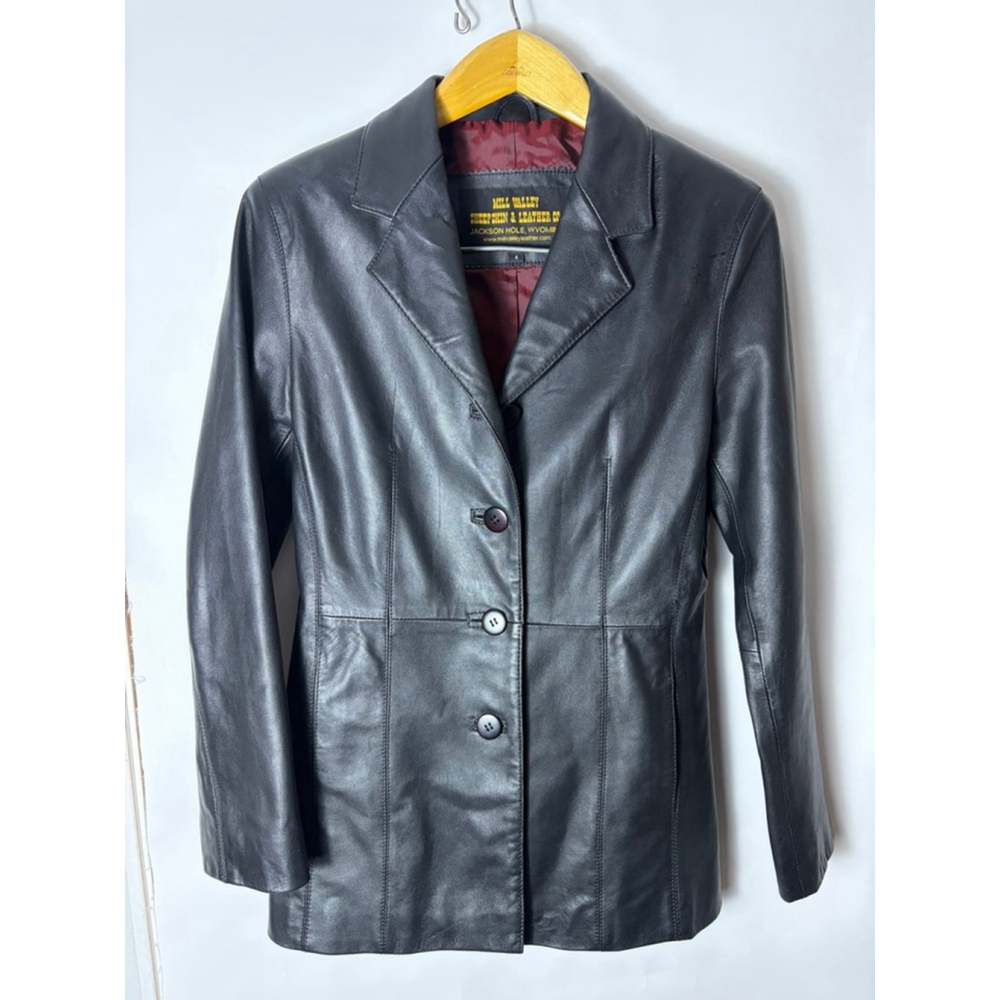 Mill Valley Leather Blazer Jacket Lambskin Black Western Jackson Hole 4